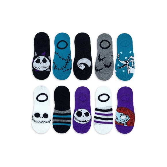 Nightmare Before Christmas Women's
Stay-Put Liner Socks, 10-Pack, Size 4-10 - Picture 2 of 4